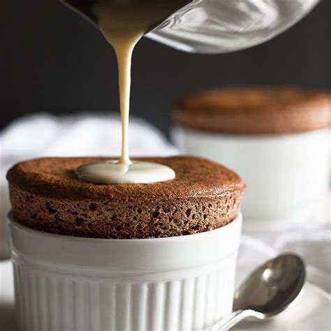 chocolate souffles for two with creme anglaise kanole