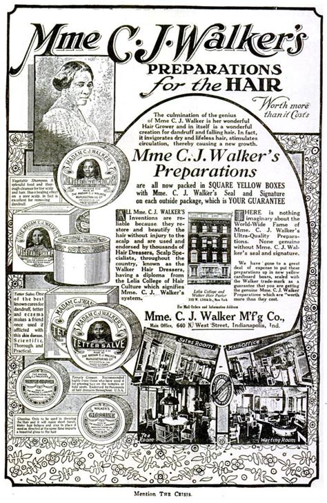 Walker rose from poverty in the south to become one of the wealthiest african american women of her time. Madame CJ Walker Hair Advertisement - Crisis Magazine ...