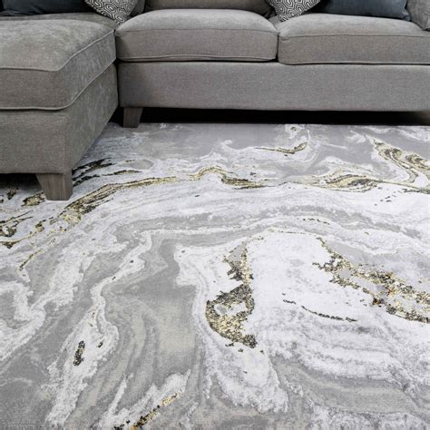 Gold Abstract Marble Pattern Living Room Rugs Living Room Rugs