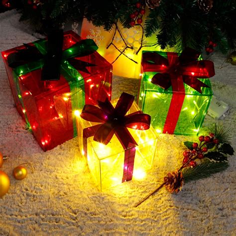 Lulu Home Christmas Lighted Gift Boxes Led Light Up Deocr Outdoor