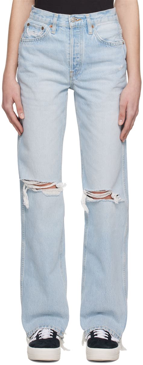 Re Done Blue 90 S High Rise Jeans Ssense