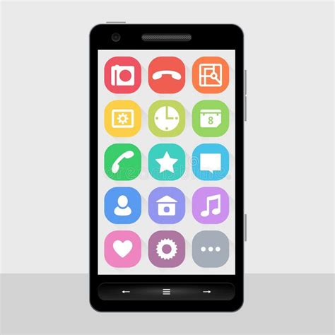 Icon Set For Smart Phone Screen Stock Vector Image 63146340