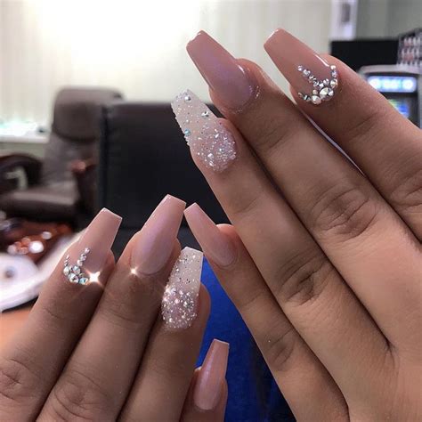 Check It Out Quinceanera Nails Nails Design With Rhinestones