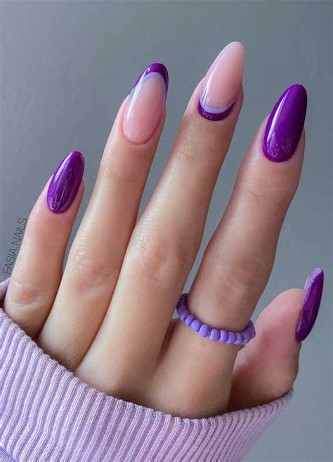 32 Prettiest Autumn Nail Art Designs Purple Autumn Nails