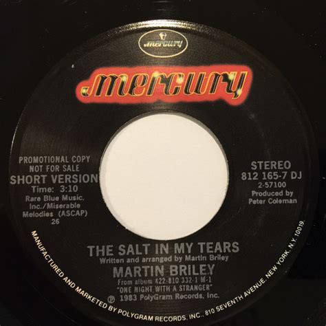Martin Briley The Salt In My Tears 1983 Vinyl Discogs