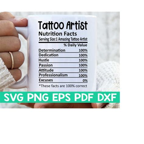 Tattoo Artist Nutrition Facts Svgtattoo Artist Nutritional Inspire