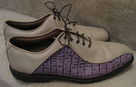 Footjoy Custom Icon Golf Shoes Asymmetrical Spikeless Taupe Purple 10m