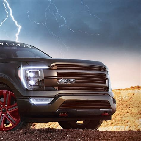 2021 Ford F 150 Svt Lightning Imagined With Gt500 Engine And Red Wheels