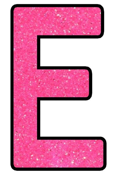 The Letter E Is Made Up Of Pink Glitter