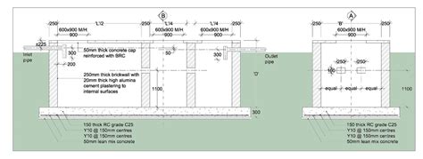 Underground water tank design of a multy storey township. Brick Septic Tank Arkitrek Open Source Design Drawings