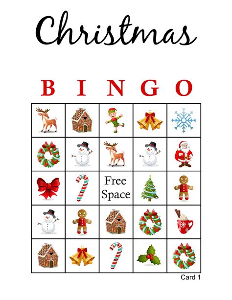 Christmas Picture Bingo 100 Cards 75 Call 1 Per Page Etsy