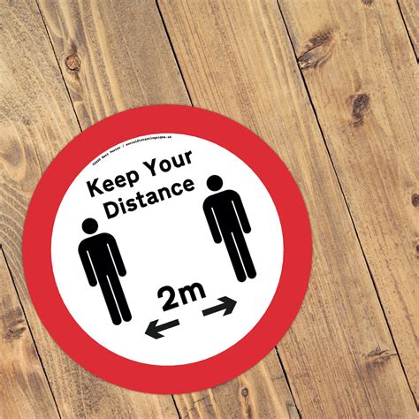 Keep Your Distance Social Distancing Anti Slip Floor Stickers 300mm