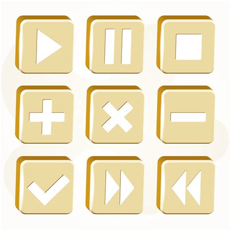 Vector Set Of Golden Buttons Free Stock Vector Graphic Image
