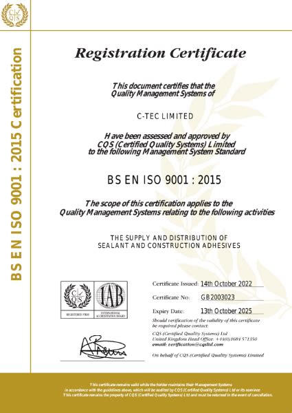 Iso 90012015 Quality Management Systems Registration Certificate C