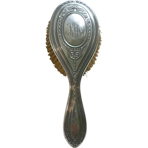 Antiques off broadway, stunning antique victorian hand mirror, brush, comb set with pink mums no shop available. Antique Sterling Silver Hair Brush with Repousse Victorian ...