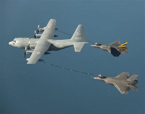 F 35c Refueling With Kc 130 Two F 35c Lightning Ii Carrier Flickr