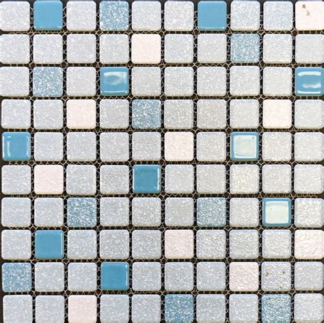 Aquatic Sky Blue 1x1 Square Porcelain Mosaic Tile Round Corner With Crystalline Finish