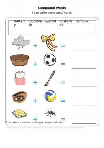 Compound Word Iwb Resource And Worksheet For Ks1 Year One Teaching