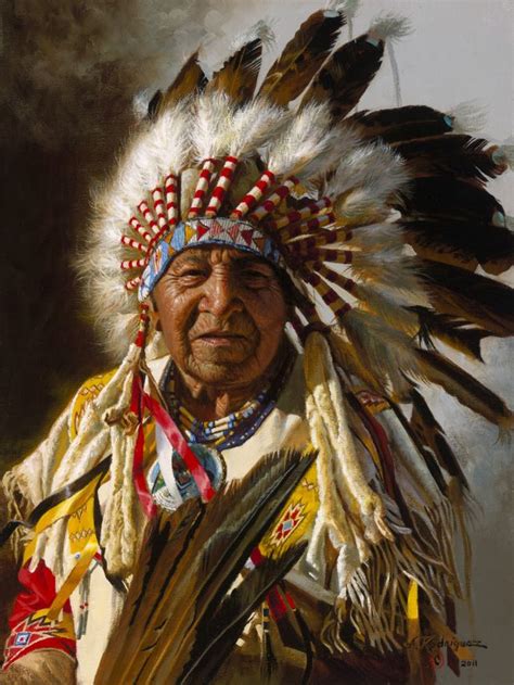 Chief Of The Plains By Alfredo Rodriguez Native American Paintings