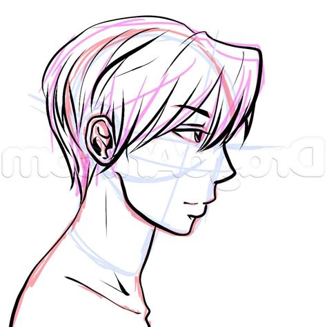 Anime Male Hair Side View Drawing Art Ideas