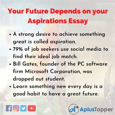 Your Future Depends On Your Aspirations Essay Essay On Your Future
