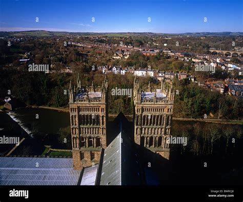 A View Of Durham Cathedral And The River Wear Seen From The Central