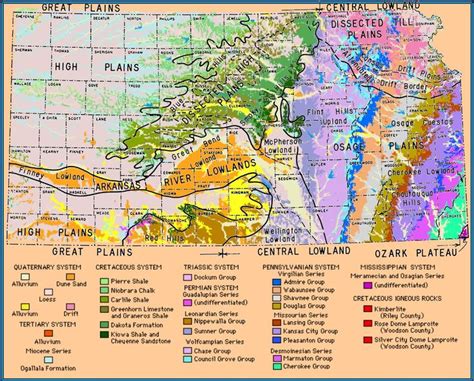 Kansas Overlay Topographic Regions And Geologystrata Geology