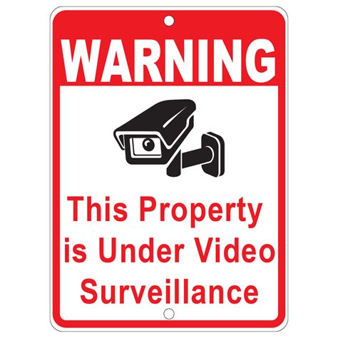 Property Under Video Surveillance Reflective Aluminum Sign Reliable