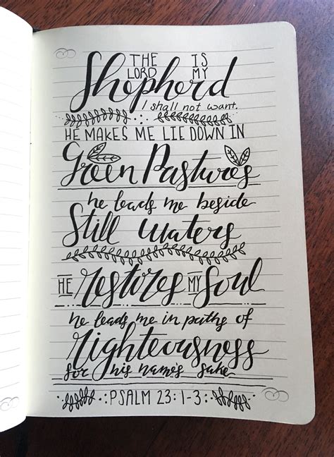 Psalm 231 3 Bible Verse Hand Lettering Bible Verses