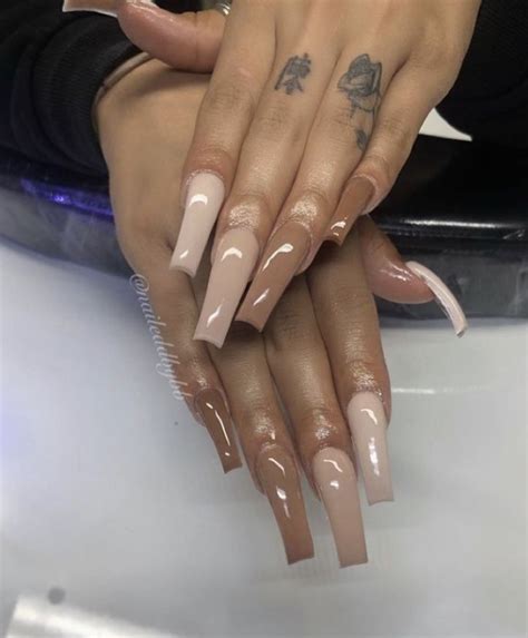 Follow Slayinqueens For More Poppin Pins Brown Acrylic Nails Long