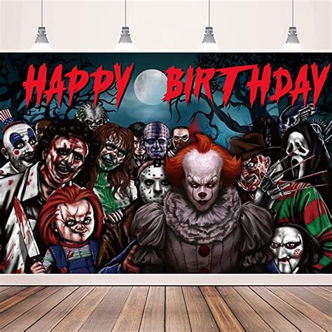 Buy Horror Movie Happy Birthday Backdrop Party Supplies Horror Decor For Halloween Party