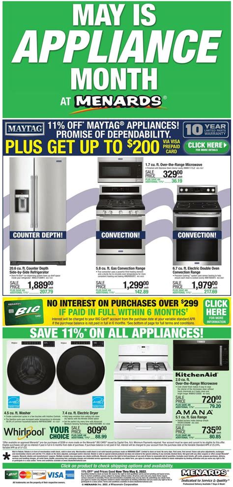 Menards May is Appliance Month Weekly Ads & Special Buys from April 27