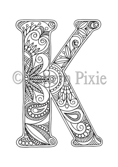 Allow him to express himself freely through these letter k coloring pictures. Adult Colouring Page Alphabet Letter K | Etsy | Lettering ...