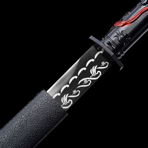 Handmade Chokuto Ninjato Straight Sword High Manganese Steel With Black