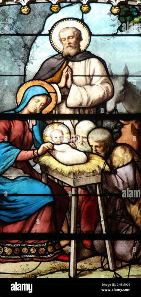 Nativity Scene Adoration Of The Shepherds Stained Glass Saint