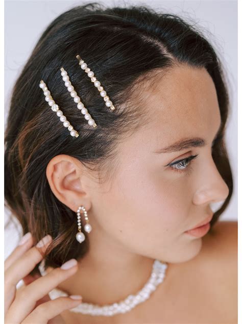 Barrettes cheveux mariée Tessa avec perles et cristaux