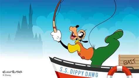 Disney Doodle Goofy Goes Fishing At Walt Disney World Resort Disney