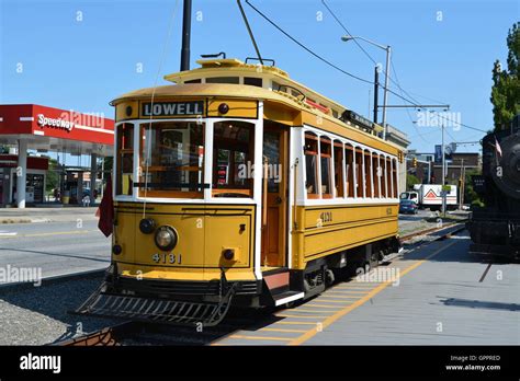 An Antique Trolley Streetcar In Lowell Ma The Lowell Trolley System