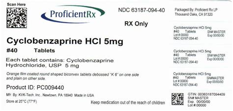 Ndc 63187 094 Cyclobenzaprine Hydrochloride Images Packaging