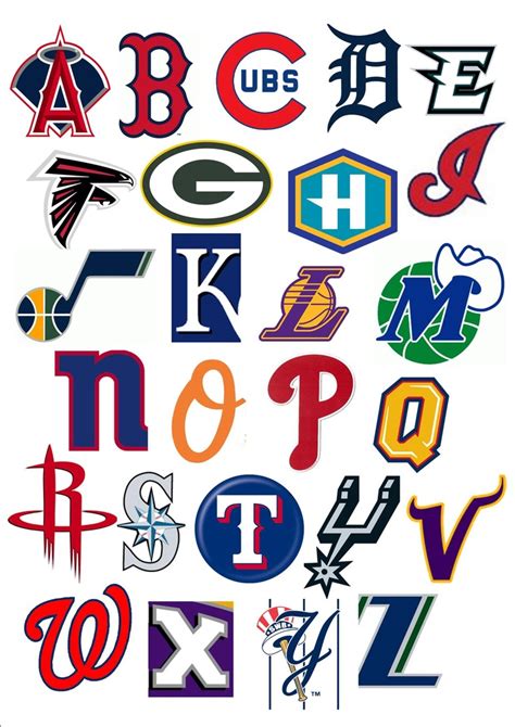 Pro Sports Teams Abc Printable Screen Printing Logo Lettering