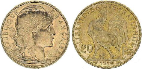 Combien Vaut Une Pièce De 10 Francs En Argent - La pièce d'or de 10 Fcs or Coq Marianne 1910.