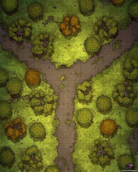 Forest Path Battle Map 24x36 Roll20 Gambaran