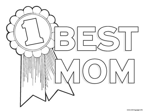 Worlds Best Mom Mothers Day Best Mom Number 1 Coloring Page Printable