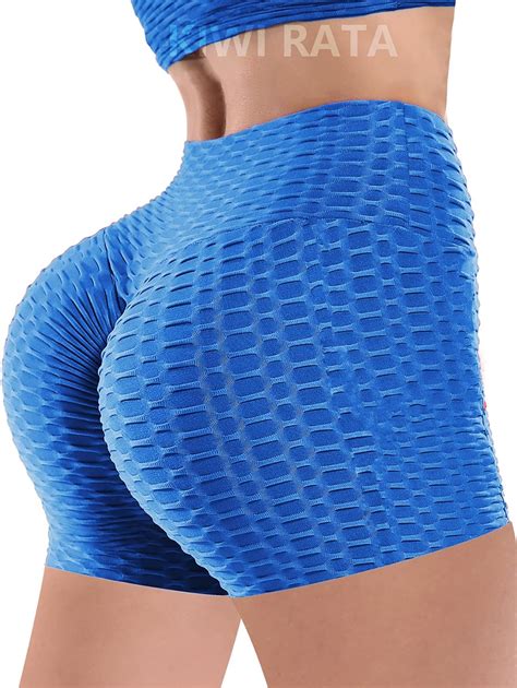women hot sexy workout booty textured shorts high waist sports yoga butt short uk