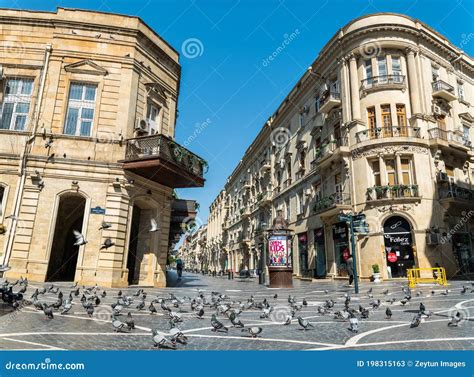 View Of Pedestrian Nizami Street In Downtown Baku Azerbaijan Editorial