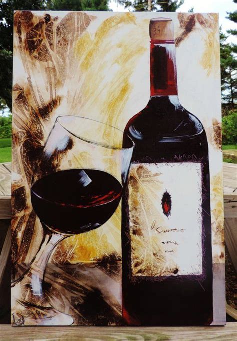 Red Wine Painting Abstract Paintingwine Art Wine Glasses Etsy Wine