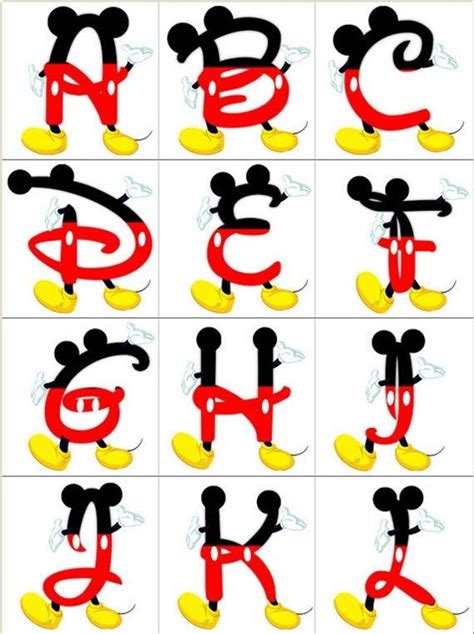 Abecedario De Mickey Mouse Letra Por Letra Con Motivo Del Aniversario