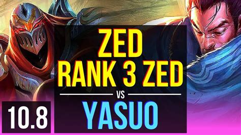 Zed Vs Yasuo Mid Rank 3 Zed Kda 11112 65 Winrate Dominating