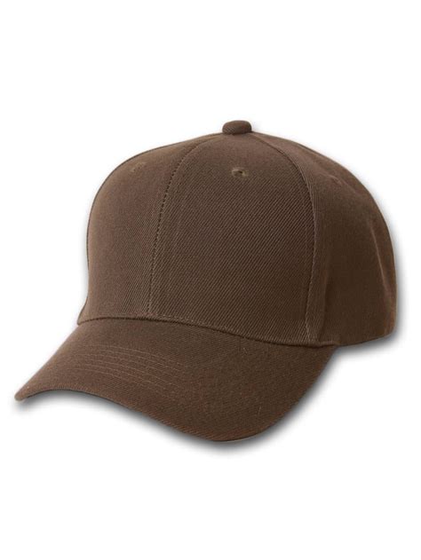 Fitted Hats Plain Fitted Curve Bill Hat Brown 7 18