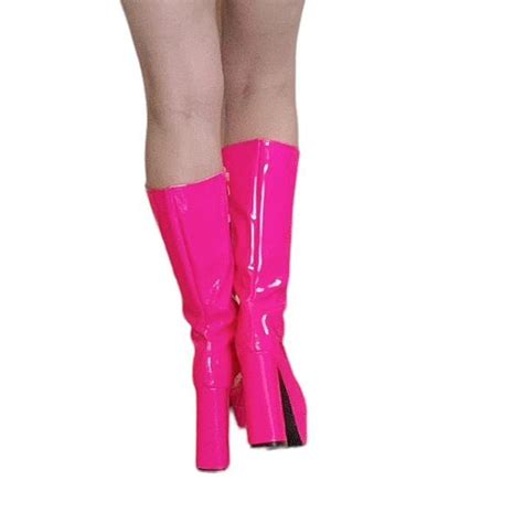 Pink Gogo Boots Size 7 Very Lightly Worn Like New Depop